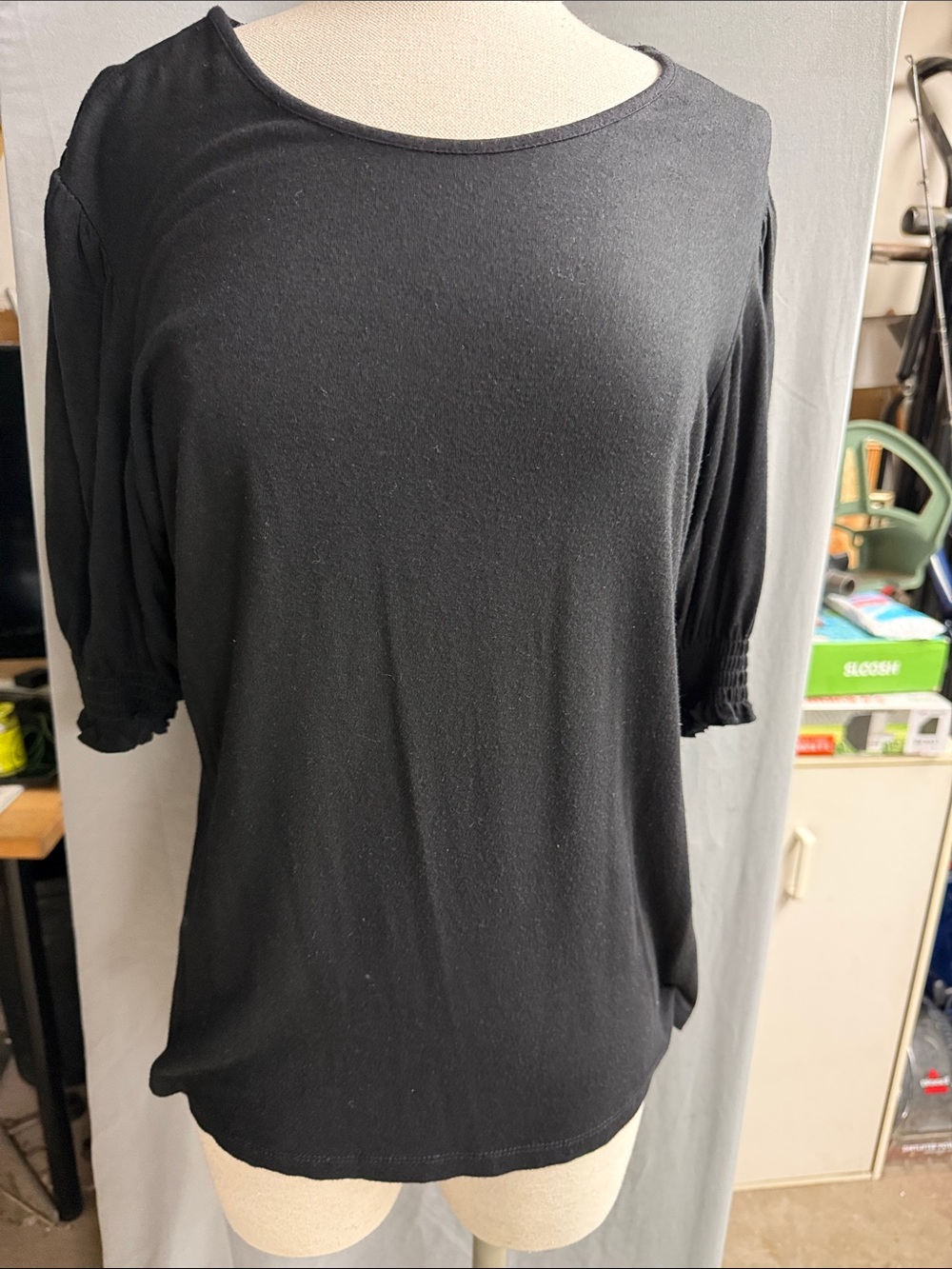 Premise Black Scoop Neck Short-Sleeve Top